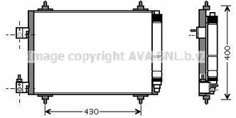 Радиатор кондиционера Peugeot 407/407 SW 04>11 Citroen C5 II/C5 III/C5 III Break 04>12 AVA COOLING SYSTEMS PEA5286D