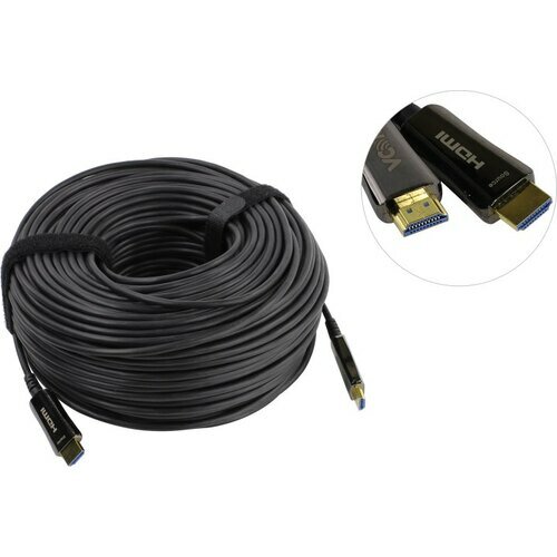 Активный оптический кабель HDMI 19M/M, ver. 2.0, 4K@60 Hz 80m VCOM VCOM Telecom - фото №1