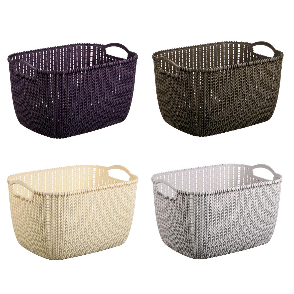 фото VETTA Корзинка вязаная, пластик, 38х28х23см, 4 цвета, 2 штуки