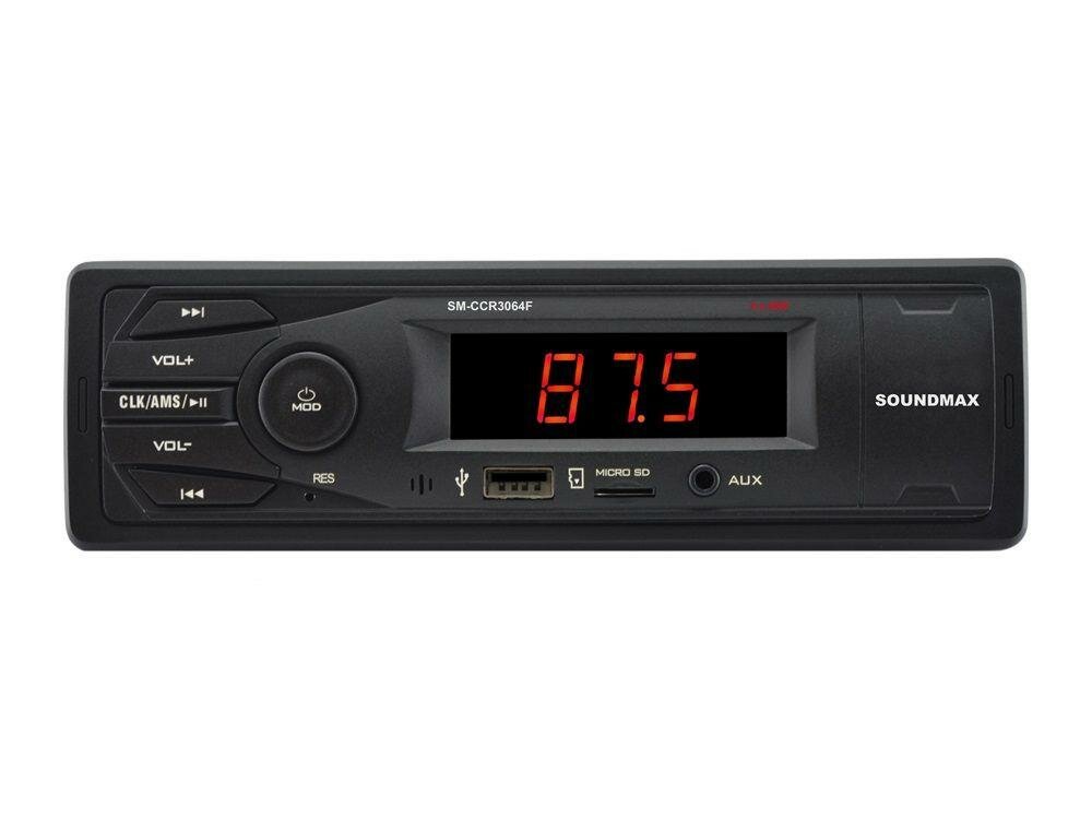 Автомагнитола Soundmax SM-CCR3064F USB MP3 FM 1DIN 4x40Вт черный