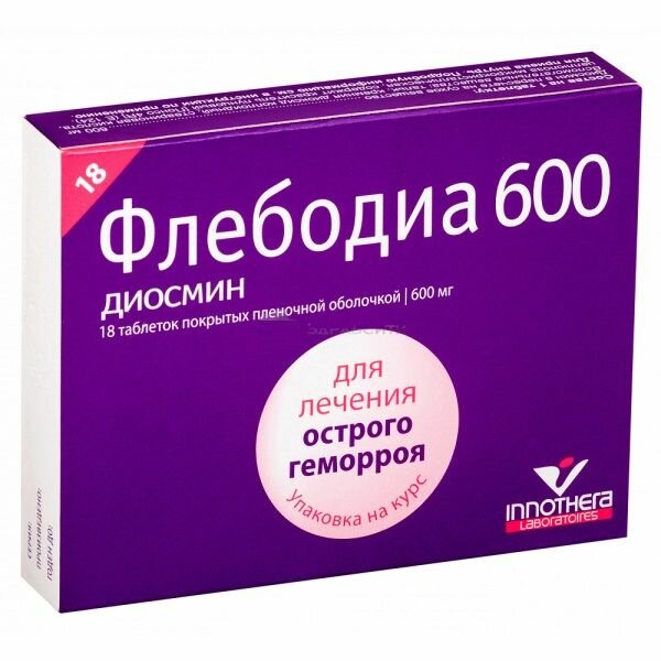 Флебодиа 600 таблетки п.п.о. 600мг N18