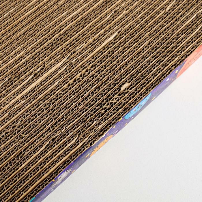Когтеточка из картона с кошачьей мятой Котокосмос», волна, 45 × 20 × 3.5 см - фотография № 4