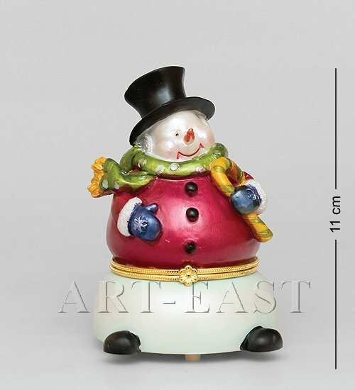 фото Музыкальная шкатулка Новогодний Снеговик 11см PM-15 113-80679