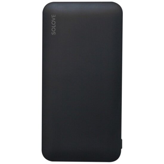 Внешний аккумулятор XIAOMI Power Bank (Mi) SOLOVE 10000mAh Type-C с 2xUSB выходом, кожаный чехол (001M+ Black), черный