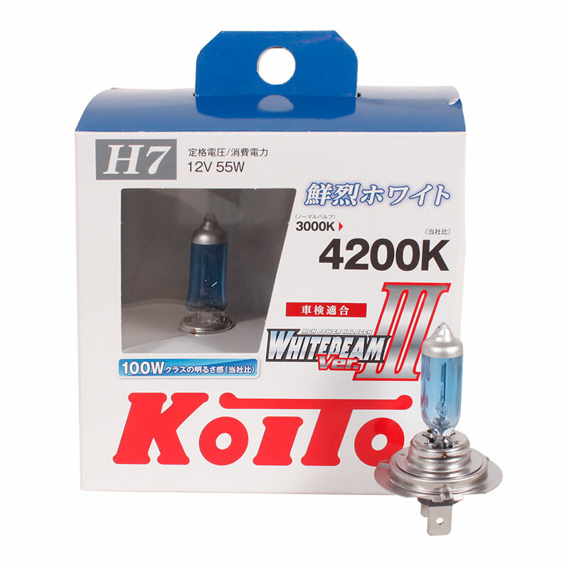 Лампа галогенная Koito P0755W Whitebeam H7 12V 55W 4200K, 2 шт. (блистер)