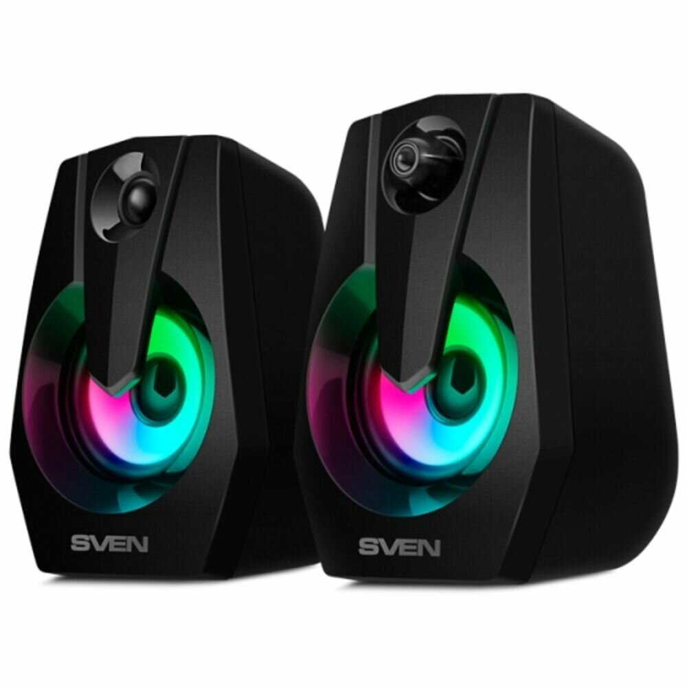 SVEN 370 2.0 чёрные Колонки (2x2W USB RGB подсветка)