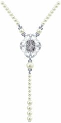 Колье из серебра вставка Жемчуг Swarovski, фианит, Swarovski SOKOLOV 94070074