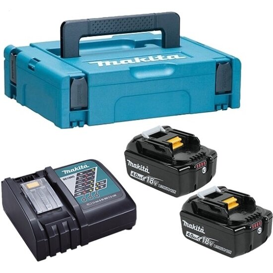 Аккумулятор + зарядное устройство MAKITA DC18RC-1шт. + BL1840B-2шт., 18V, Li-Ion, 4Ah, MakPac