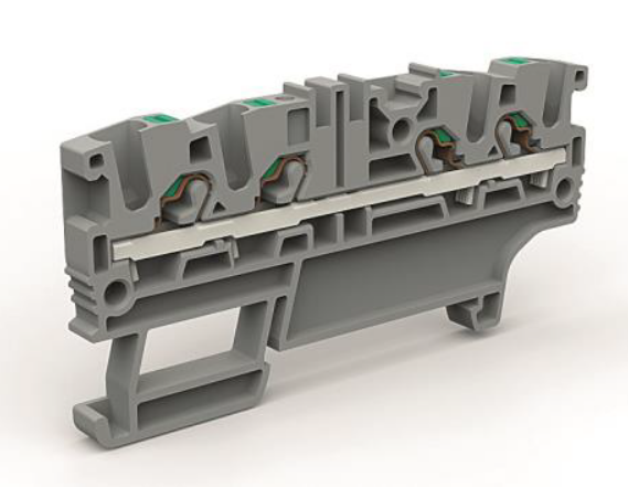 Проходная клемма 4 точки подключения на 2,5 кв.мм | код ZEFC220GR | DKC (3шт.в упак.)