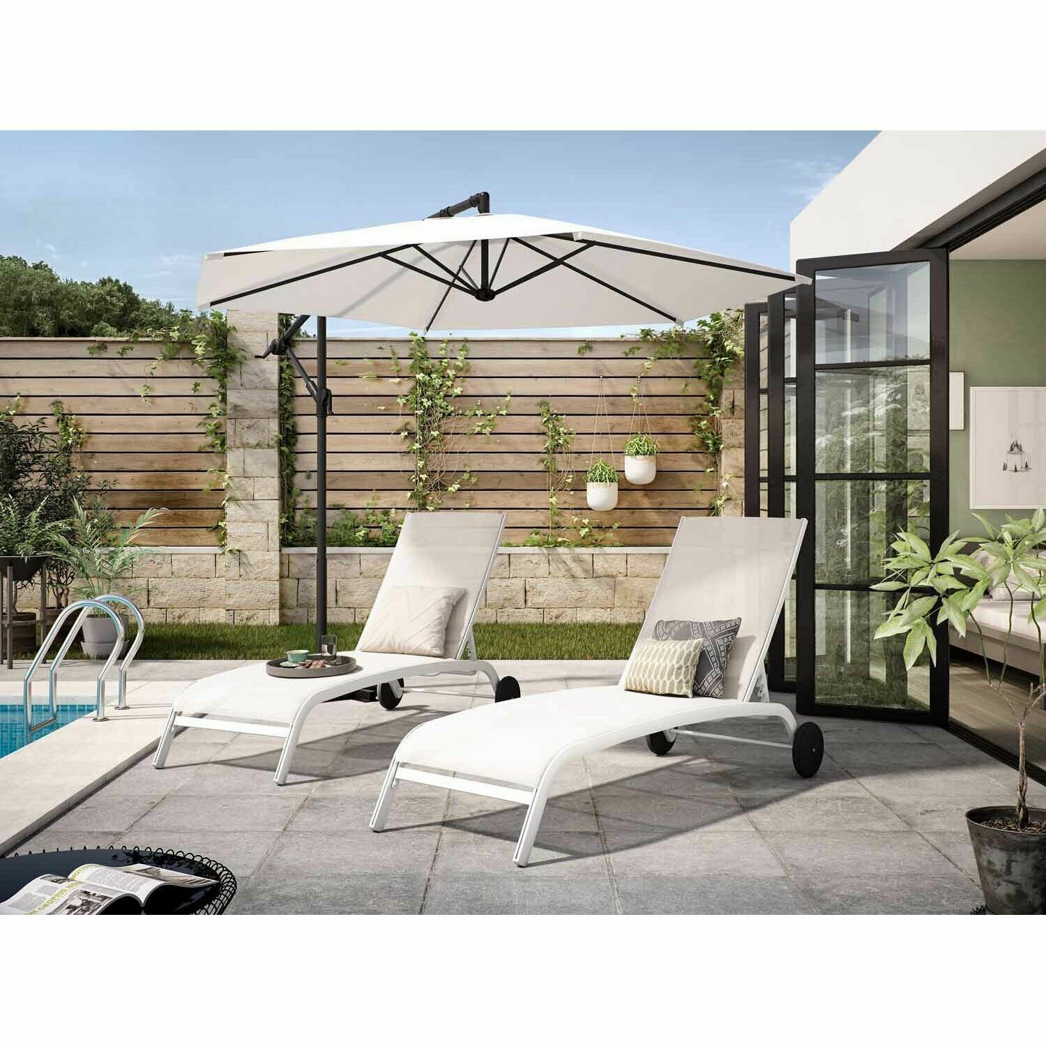 фото Зонт садовый Polar 2.9 м бежевый с подставкой