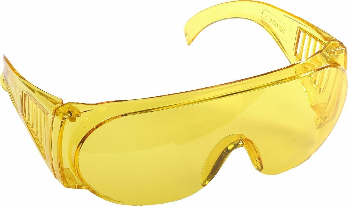Защитные желтые очки STAYER MX-3 монолинза с дополнительной боковой защитой и вентиляцией открытого типа _z01 (11042_z01)