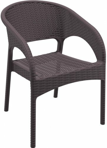 Кресло пластиковое плетеное Siesta Panama Коричневый