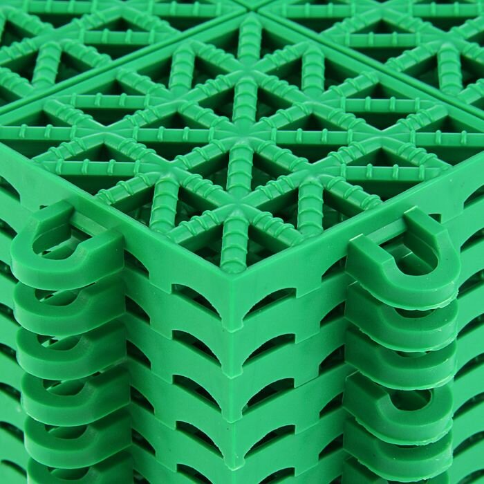 Модульное пластиковое покрытие 33 х 33 х 0,9 см, зеленый (9 шт) - фотография № 4