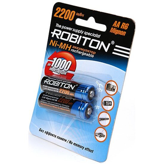 Аккумулятор Robiton LR6 AA 2200 mAh (уп 2 шт)