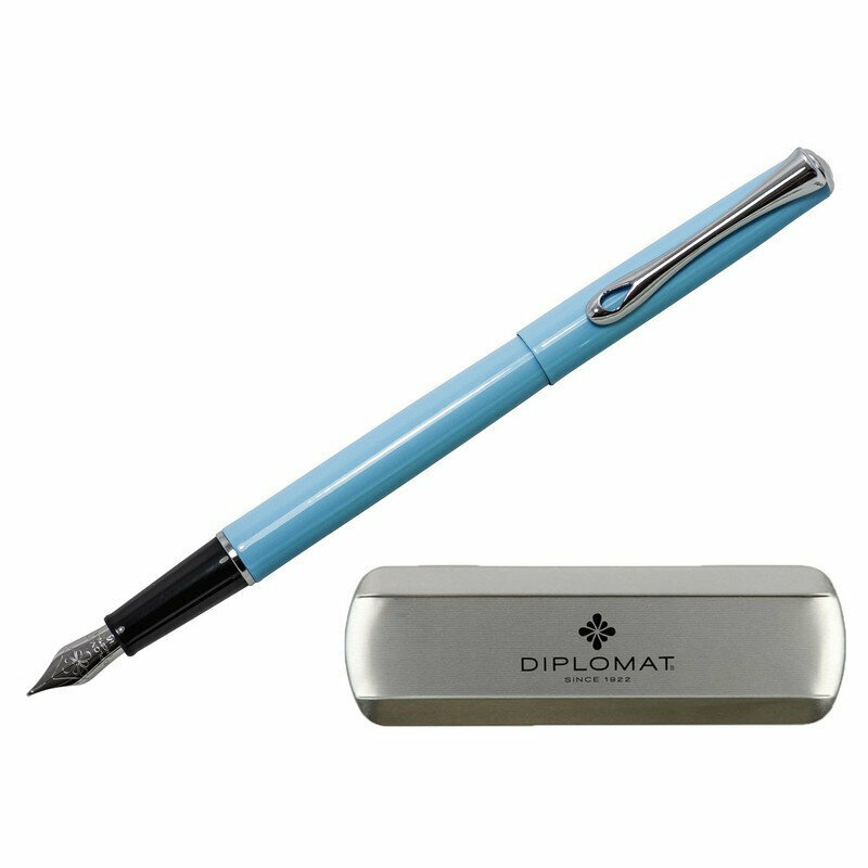 Ручка перьевая Diplomat Traveller Lumi blue M цвет чернил синий цвет корпуса голубой (артикул производителя D20001070), 1006778