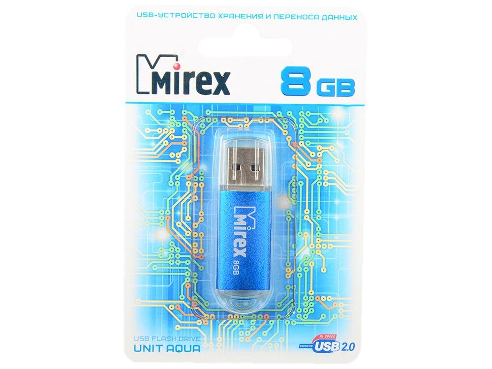 Флешка USB 8Gb Mirex Unit 13600-FMUAQU08 синий