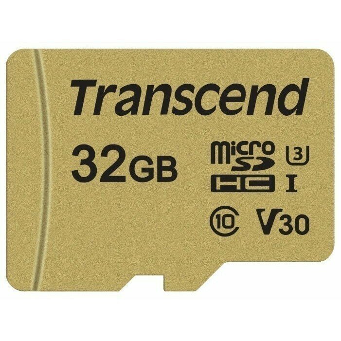 Карта памяти 32Gb MicroSD Transcend + SD адаптер (TS32GUSD500S)