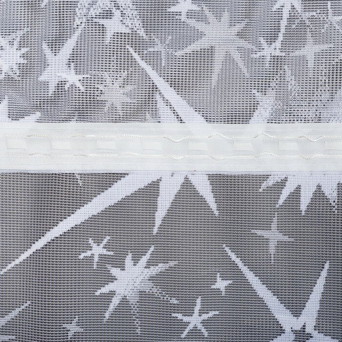 Тюль на кухню со шторной лентой, 315х160 см, цвет белый, 100% полиэстер - фотография № 4