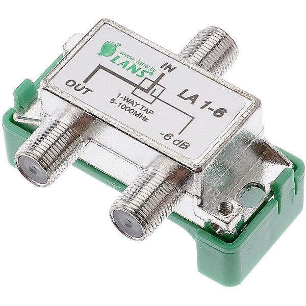 Ответвитель LA 1-6 ТV сигнала 1 отвод 6 дБ под F-штекер 5-1000МГц Lans (3 шт. в комплекте)