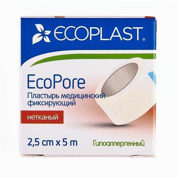 Пластырь медицинский фиксирующий EcoPore 25см х 5м