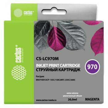 Картридж MAGENTA 20ML CACTUS CS-LC970M