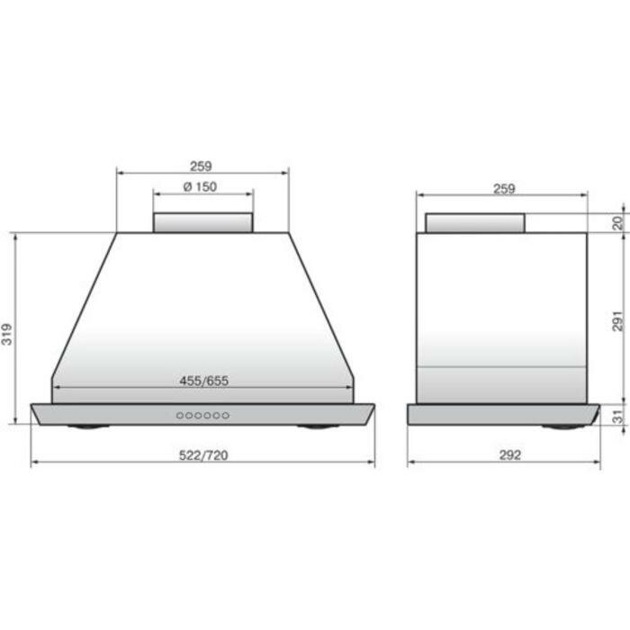 Вытяжка Elikor S4 72Н-700-Э4Д, встраиваемая, 700 м3/ч, 4 скорости, 72 см, серебристая - фотография № 2