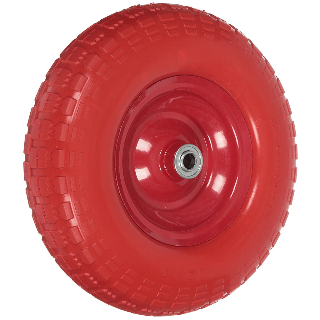 фото Колесо для тачки полиуретан PU, 4.00-6, втулка D16 мм