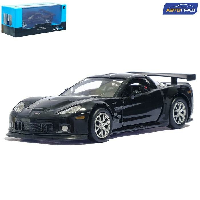 Автоград Машина металлическая CHEVROLET CORVETTE C6-R, 1:32, открываются двери, инерция, цвет чёрный