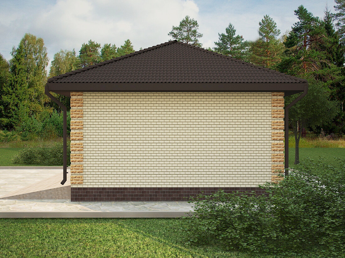 Проект гаража SD-proekt G-0003 (49,7 м2, 8,83*6,75 м, керамический блок 250 мм, облицовочный кирпич) - фотография № 2