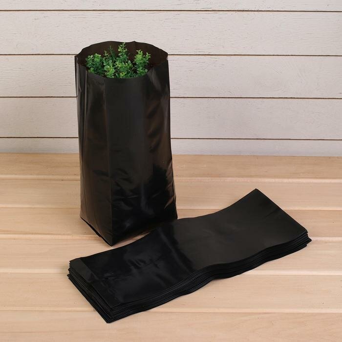 Greengo Пакет для рассады, 5 л, 12 × 35 см, полиэтилен толщиной 100 мкм, с перфорацией, чёрный, Greengo - фотография № 1