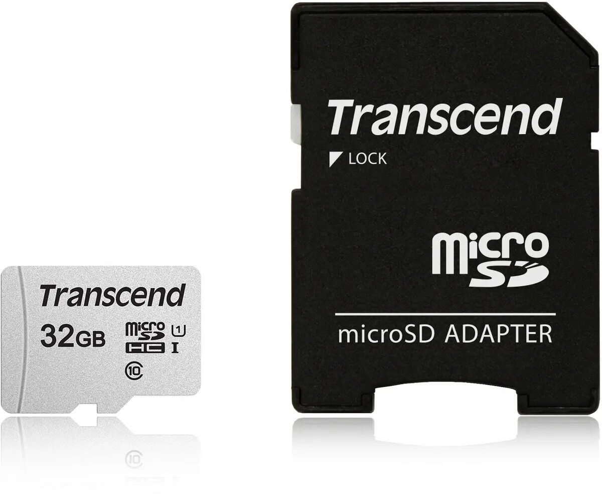 Карта памяти Transcend microSDHC 300S Class 10 UHS-I U1 (95/45MB/s) 32GB + ADP