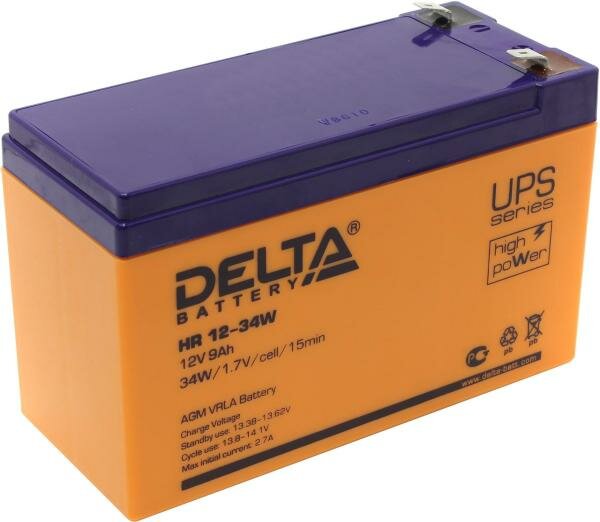 Аккумуляторная батарея DELTA Battery HR 12-34W 12В 9 А·ч