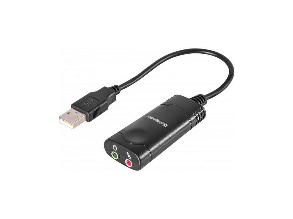 Переходник USB 2.0-2xJack 3.5 (F) Defender Audio 63002