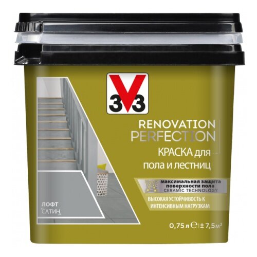 V33 краска для пола И лестниц RENOVATION PERFECTION 0,75л Циркон