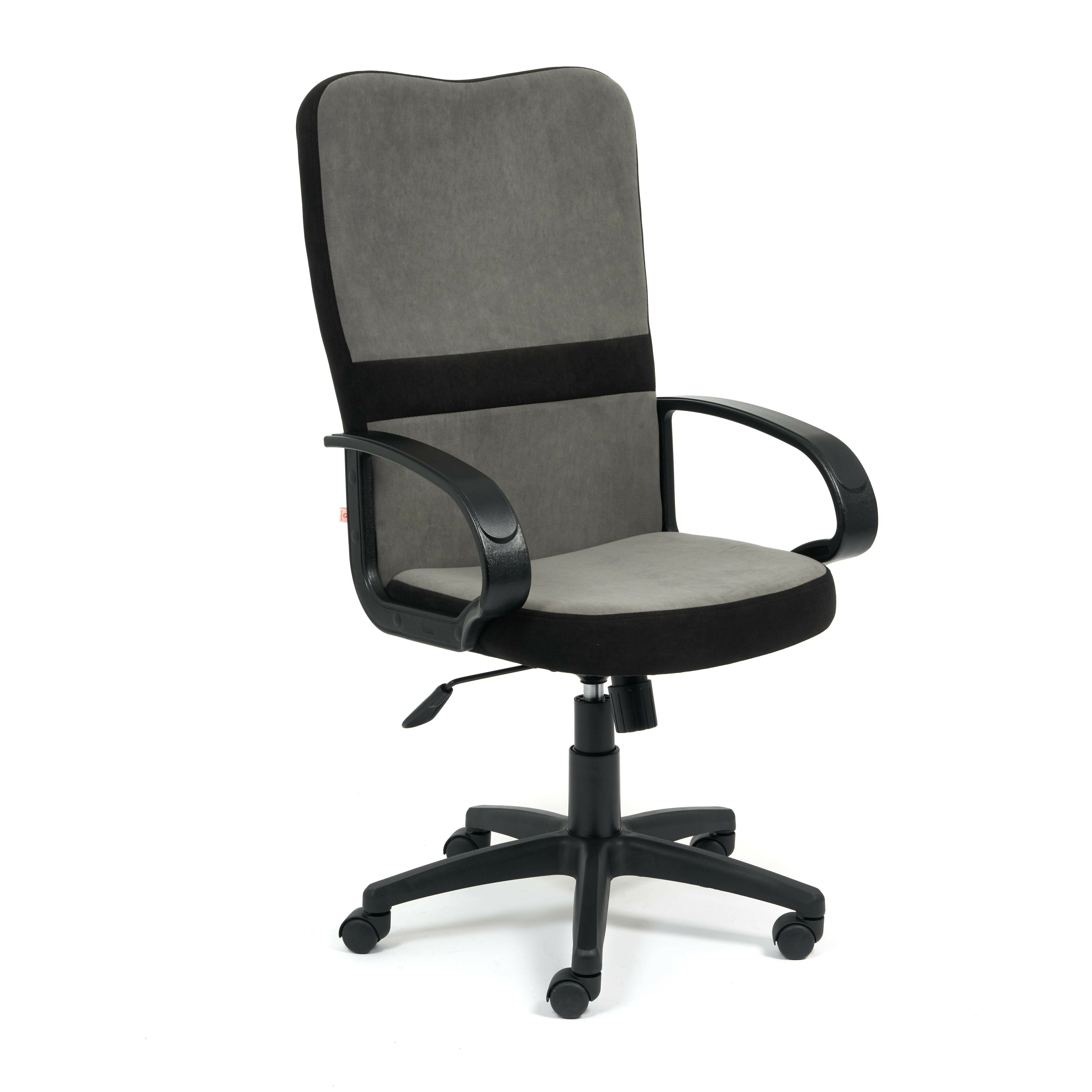 Кресло компьютерное TetChair СН757 флок , серый/черный, 29/35