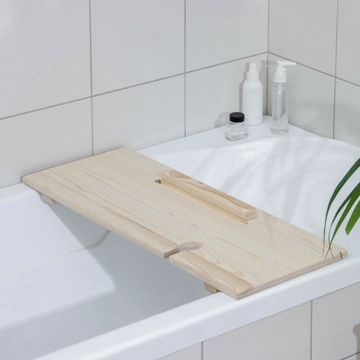 Столик для ванны, 68×26×7 см, сосна - фотография № 2