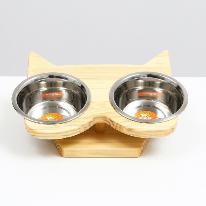 Пижон Подставка двойная с мисками для кошек №4 Пижон, 450 мл - фотография № 2