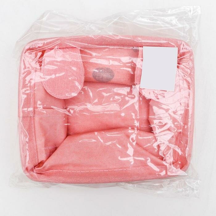 Доляна Корзина для хранения с ручками «Мишка», 20×16×14 см, цвет розовый - фотография № 5