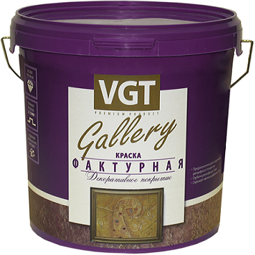 Краска Фактурная VGT Gallery TP 03 50кг Декоративная, Текстурная для Внутренних и Наружных Работ, Белая / ВГТ Фактурная.