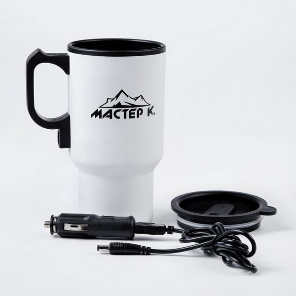 Термокружка, серия: Автомобильная, 450 мл, сохраняет тепло 4ч, 12х17см, белая