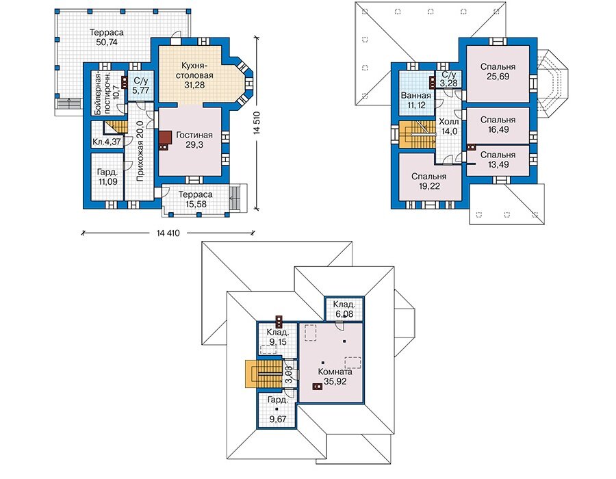 Проект дома Plans-42-87 (280 кв.м, кирпич) - фотография № 2