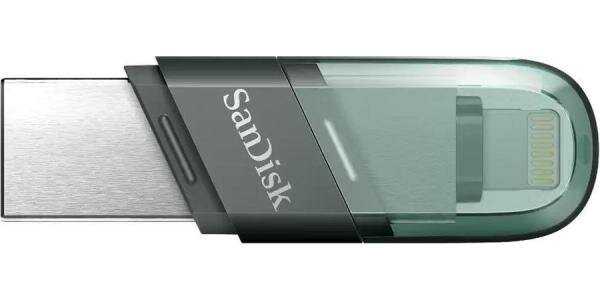 Флешка 32Gb SanDisk SDIX90N-032G-GN6NN Lightning USB 3.1 зеленый серебристый