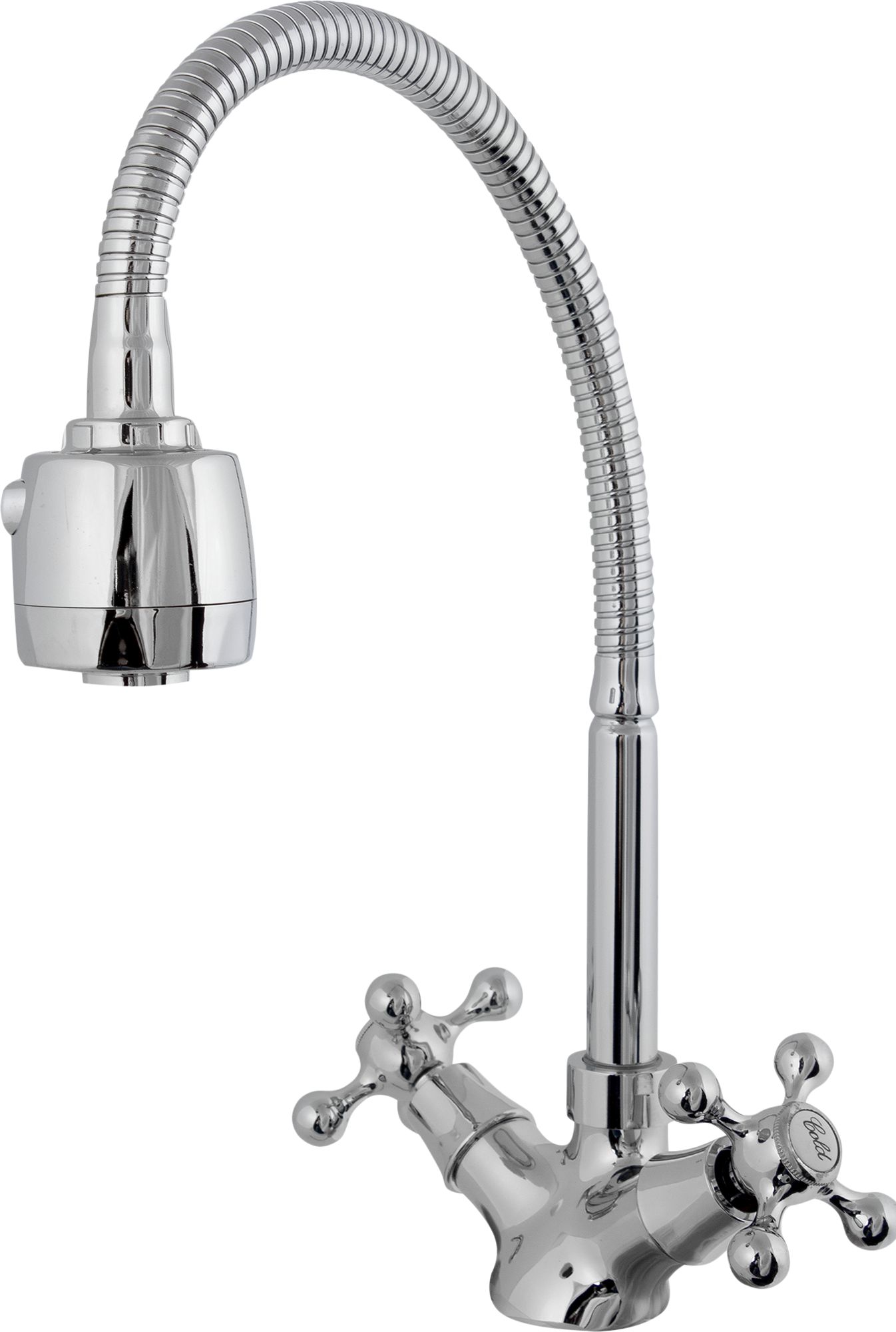 Смеситель кухонный Клевер LL 519 высота 20 см с гибким изливом цвет хром