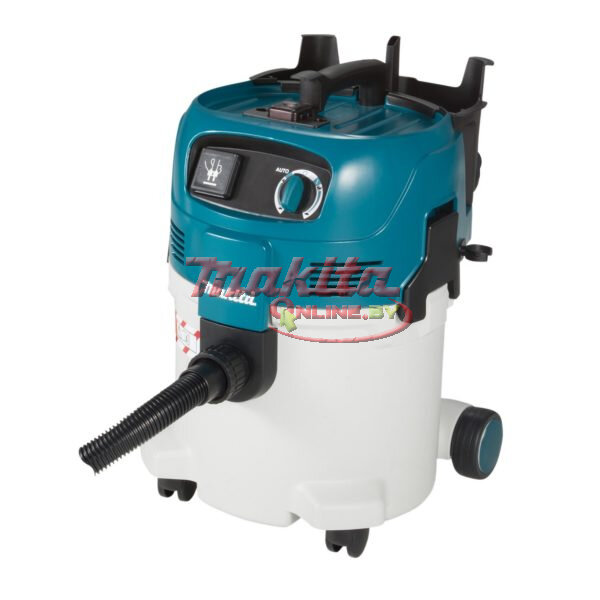 Профессиональный пылесос Makita VC3012M, 1200 Вт, серебристый/синий