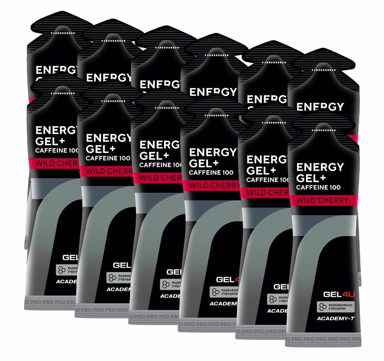 Гель питьевой GEL4U Energy Gel + caffeine 100 12 x 60 г, Вишня