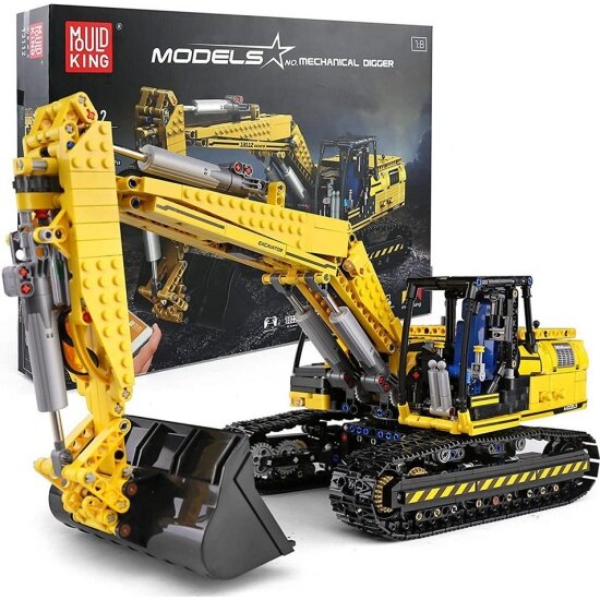 Конструктор на пульте управления MOULD KING 13112 Ээкскаватор Link-Belt 250 x 3, 1830 деталей