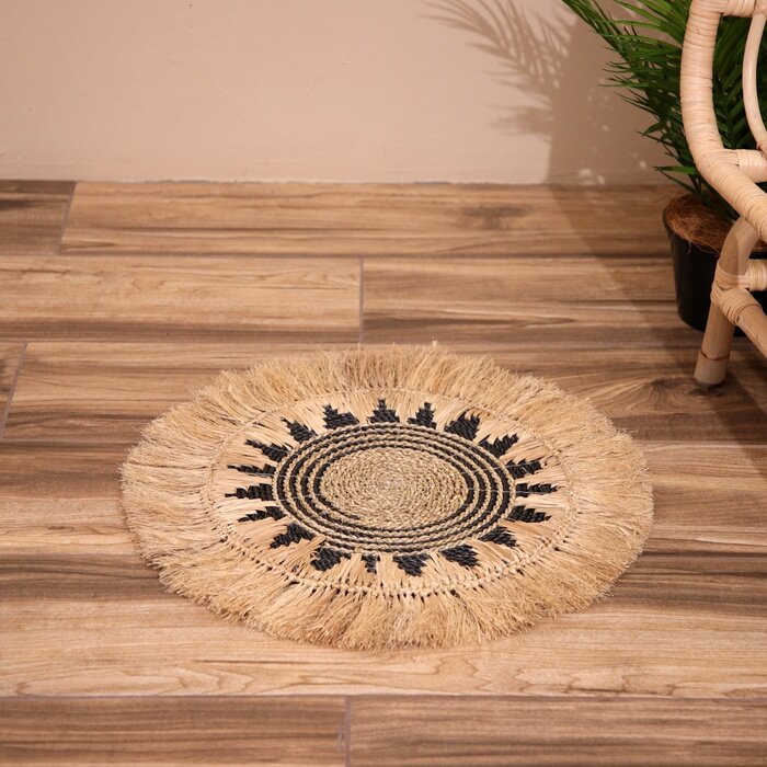 фото Коврик плетёный круглый 50 см