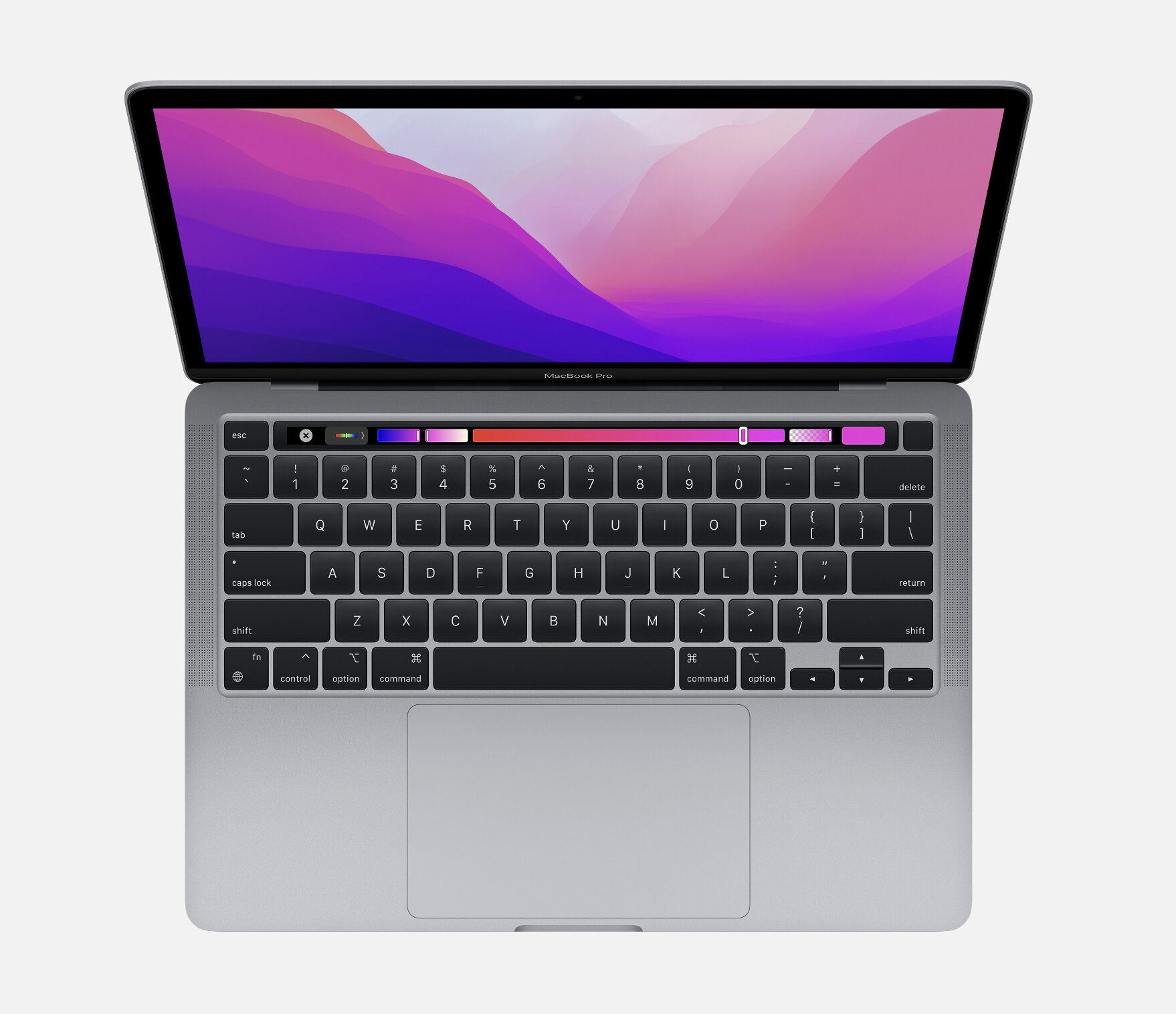 13.3" Ноутбук Apple MacBook Pro 13 2022 2560x1600, Apple M2, RAM 8 ГБ, SSD 256 ГБ, Apple graphics 10-core, macOS, MNEH3ZP/A, серый космос, английская раскладка