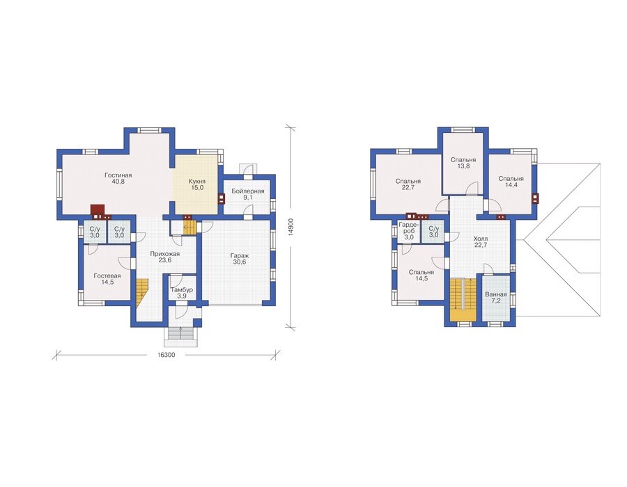 Проект дома Plans-54-98 (247 кв.м, газобетон 400мм) - фотография № 3