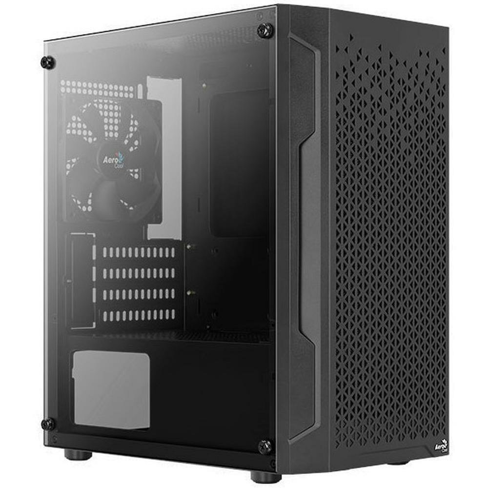 Корпус MiniTower AeroCool Trinity Mini-G-BK-v1 (mATX Glass Window USB3.0 x2 USB2.0 x1 120mm black x1) (4710562758610)